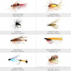 LotFancy 60 PCS Dry Wet Flies for Fly Fishing with Waterproof Fly Box - Woolly Bugger Flies, Nymph Flies, Streamers, Emergers, Caddis Fly Assortment for Trout Bass Salmon